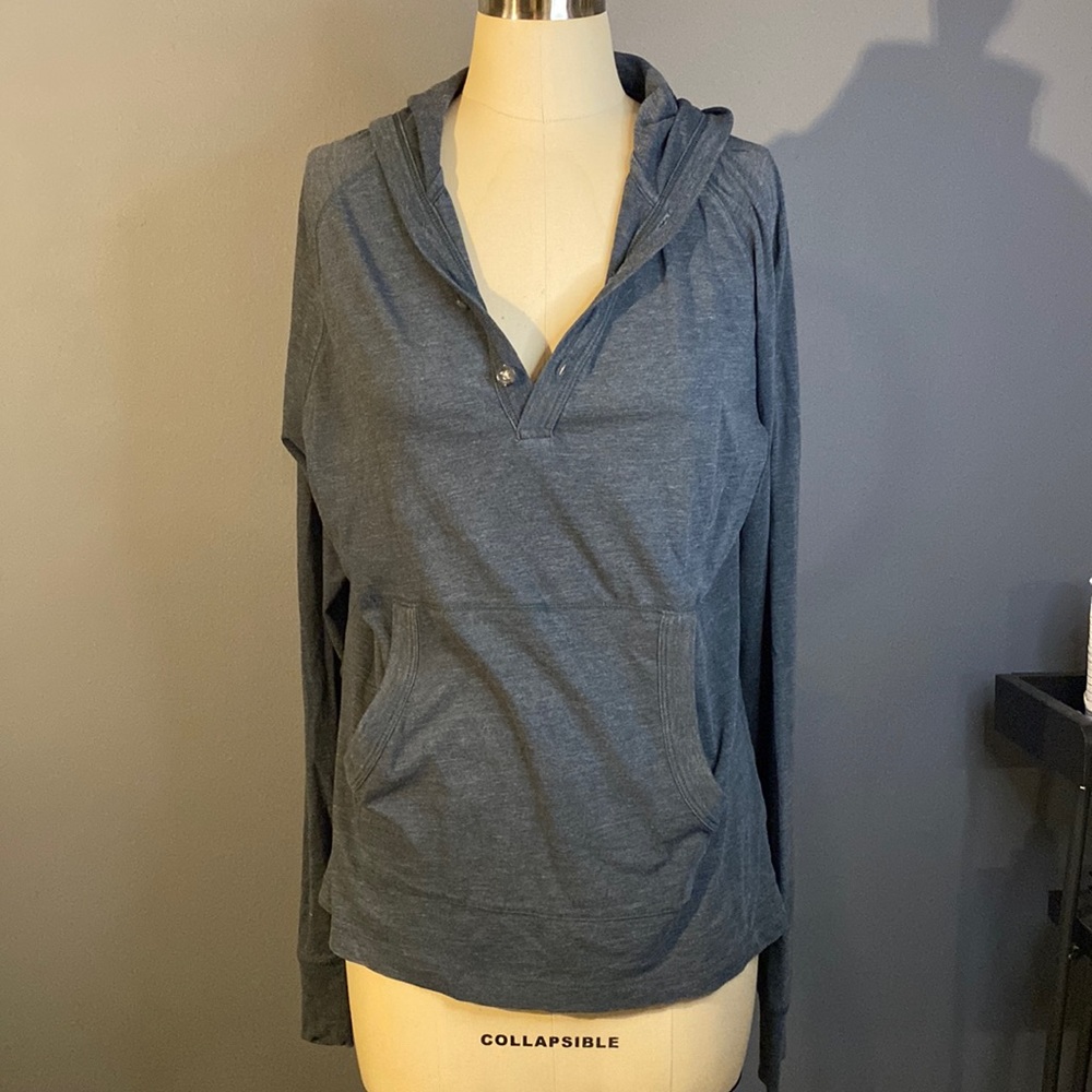 Navy Heathered Lightweight Hoodie